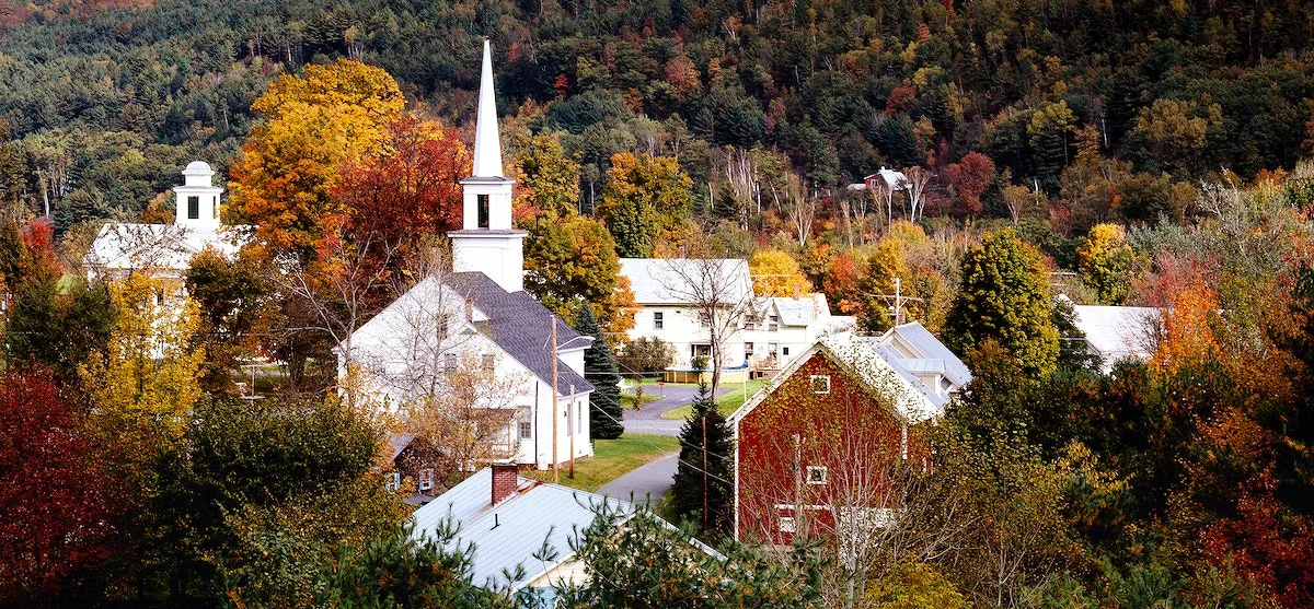 Autumn in New England's Barnet, Vermont. Original image from Carol M. Highsmith’s America, Library of Congress collection. Digitally enhanced by rawpixel.